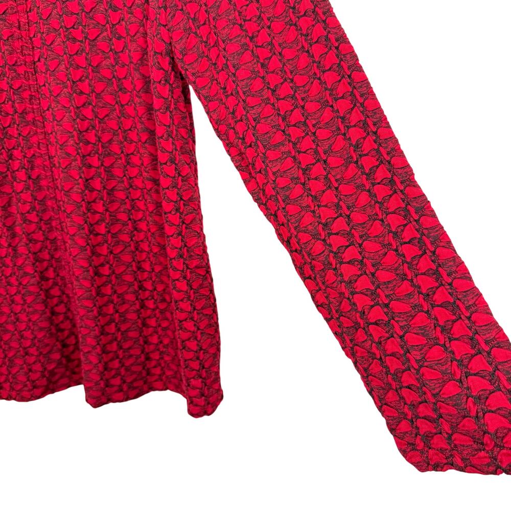 Habitat Sz Medium Red Wearable Art to Wear Artsy Blouse Shirt Top Christmas - Picture 5 of 8